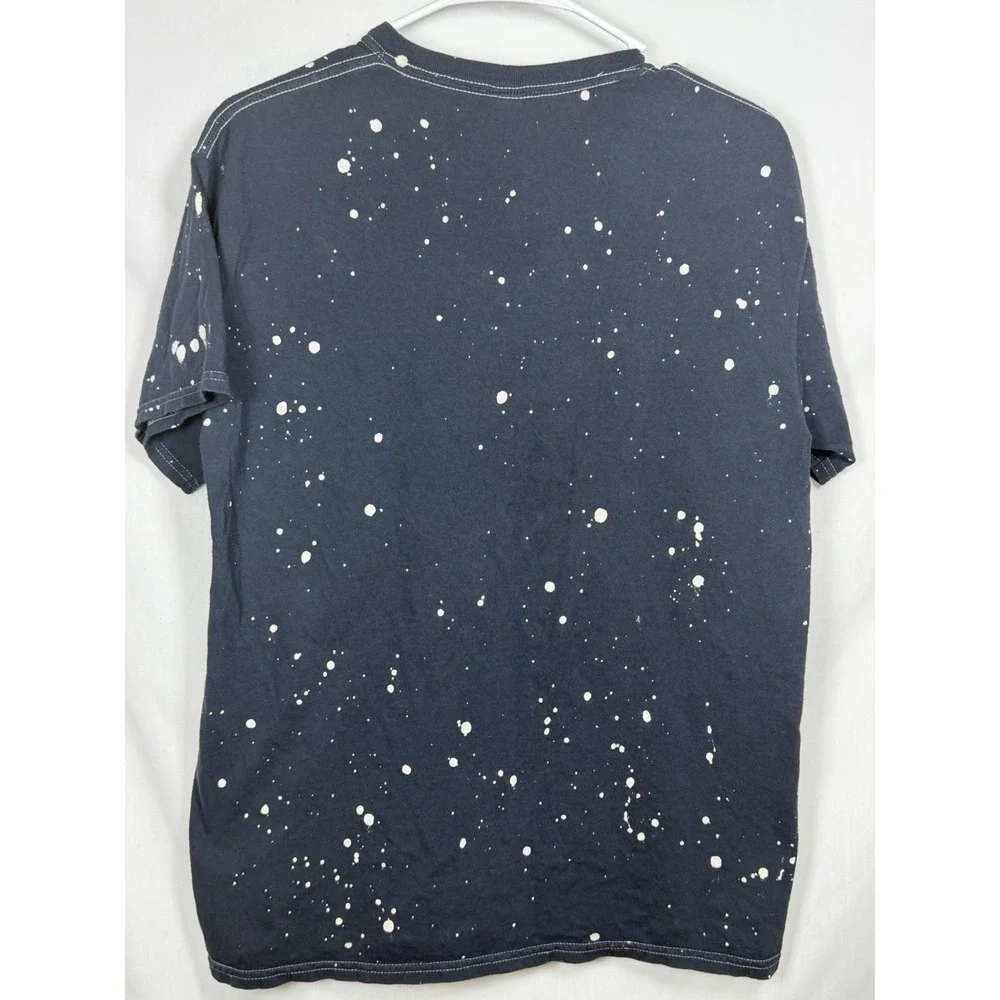NASA Junk Food Clothing Tee Small Black Splatter Graphic Space Y2K